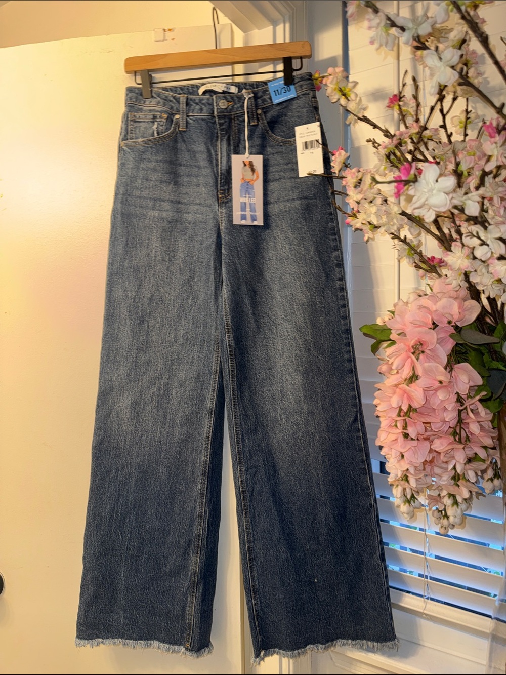 Celebrity Pink Dark Blue High-Rise Wide Leg Jeans
